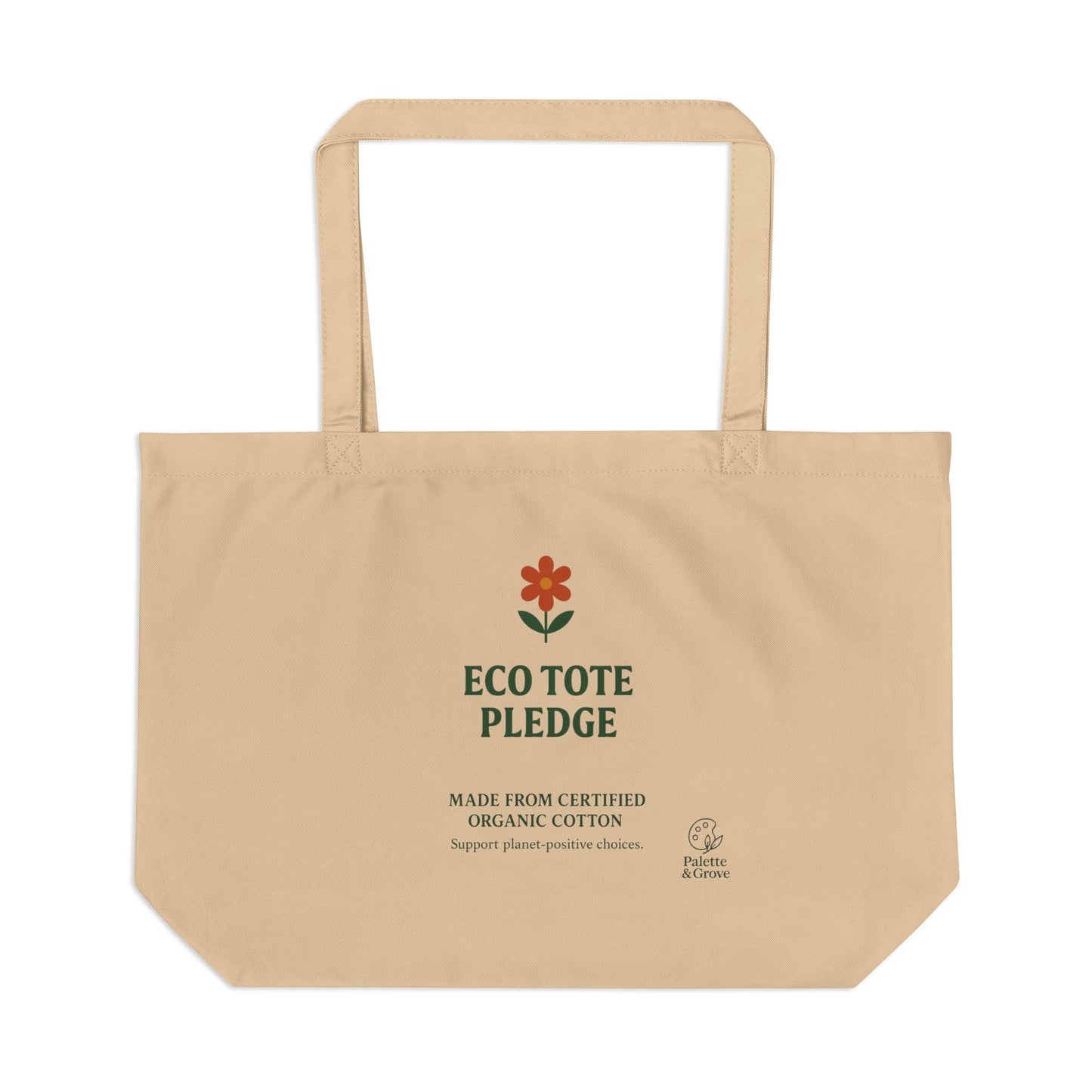 One Less Plastic Bag Large Tote Bag - Eco Statement Series by Palette & Grove