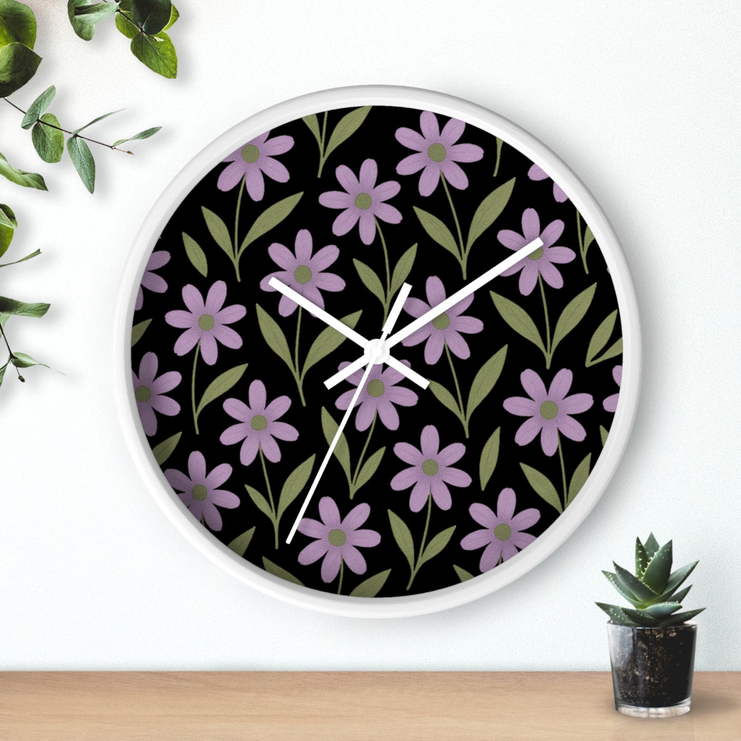 Meadow Bloom Wall Clock - Lavender
