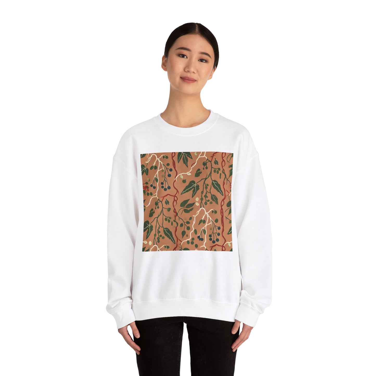 Boho Botanical Crewneck Sweatshirt - Cozy Unisex Pullover for Everyday Comfort