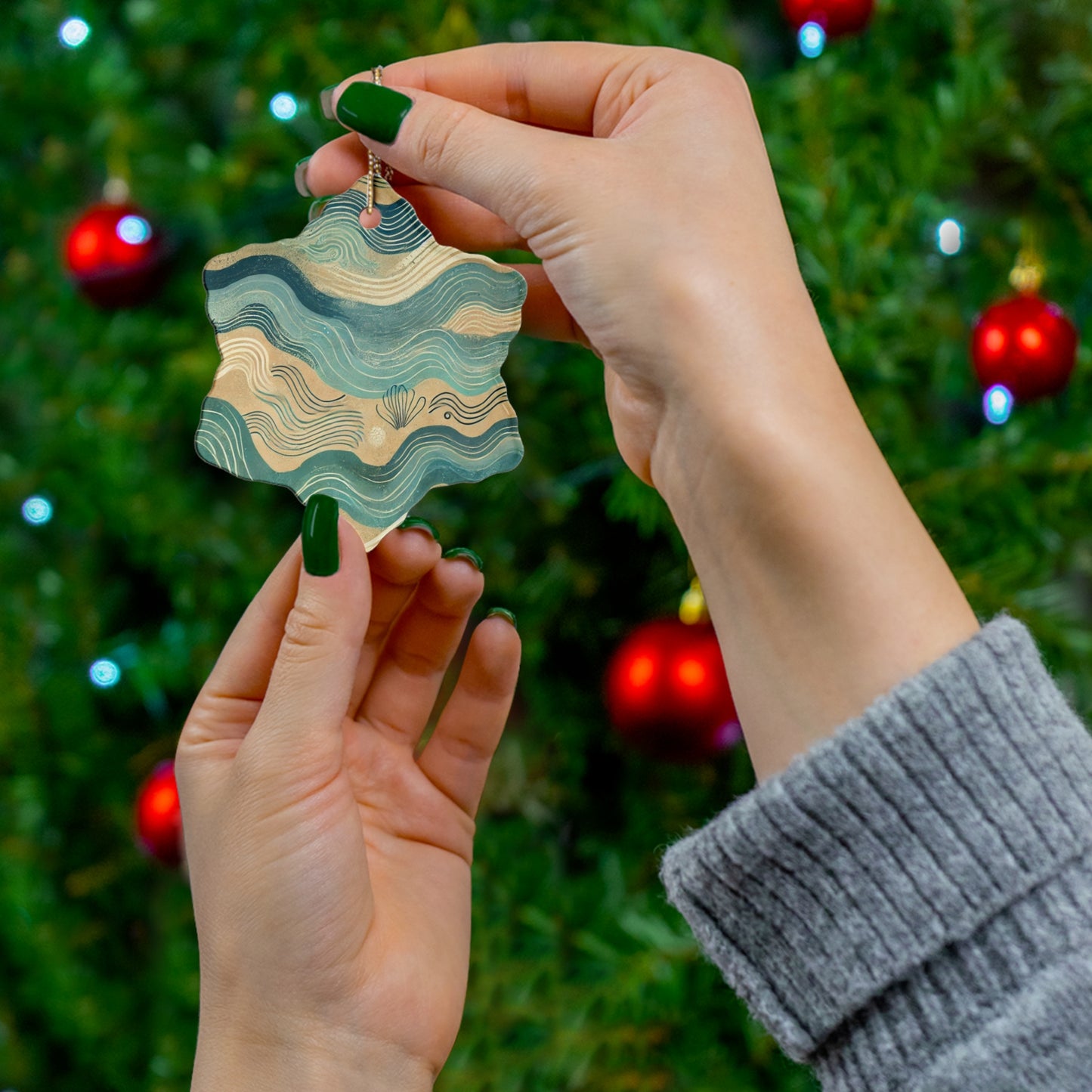 Seabreeze Currents Ceramic Ornament
