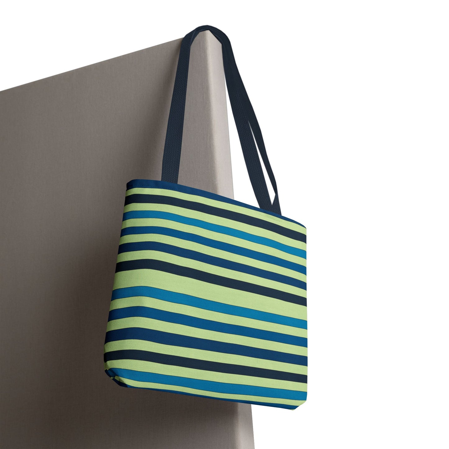 Green/Blue Ocean Breeze StripesTote Bag