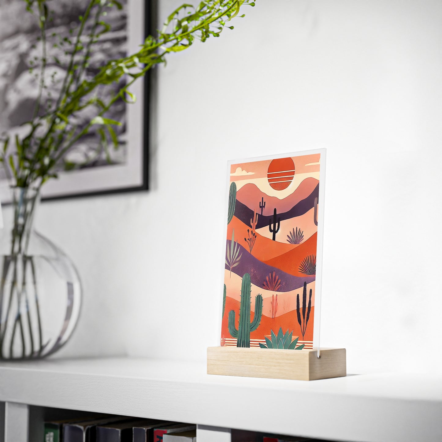Acrylic Sign with Wooden Stand