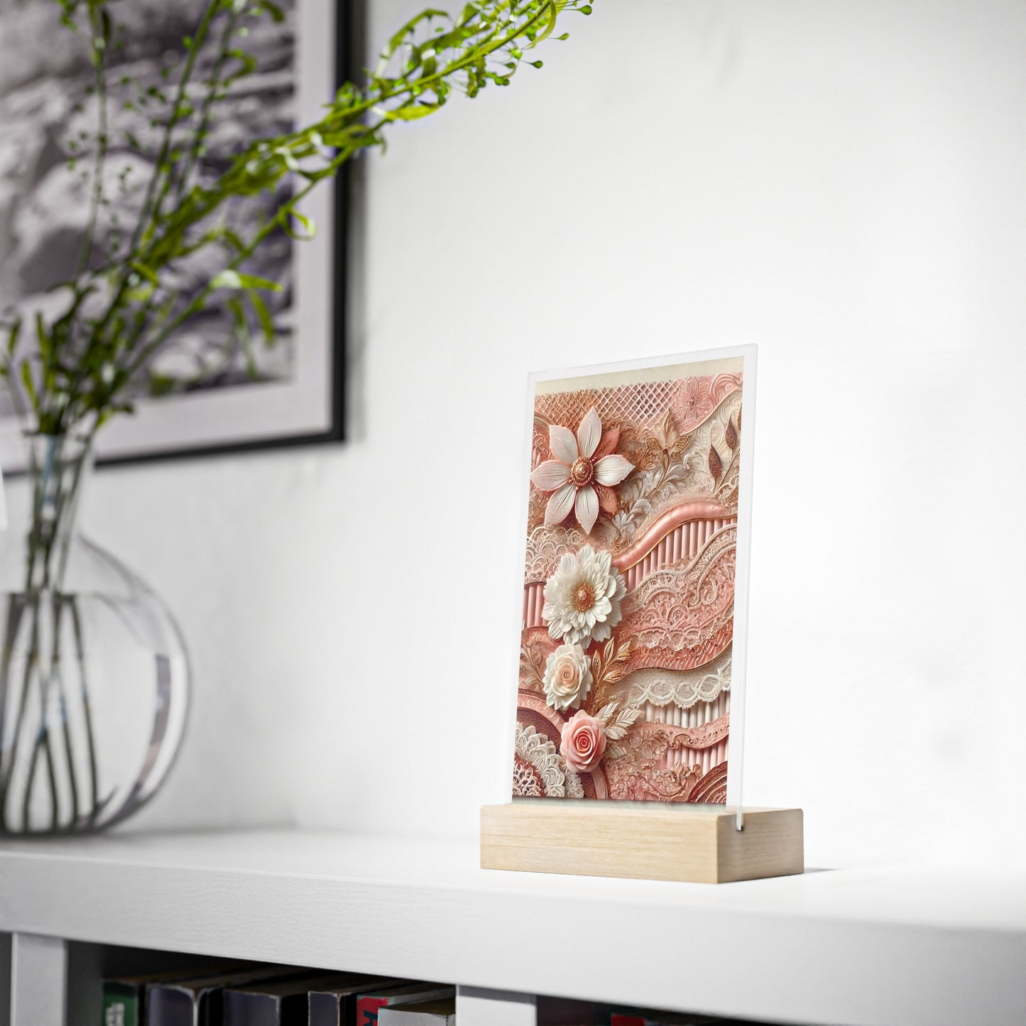Acrylic Sign with Wooden Stand