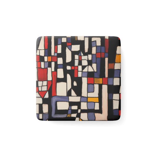 Modern Blocks Porcelain Magnet, Square