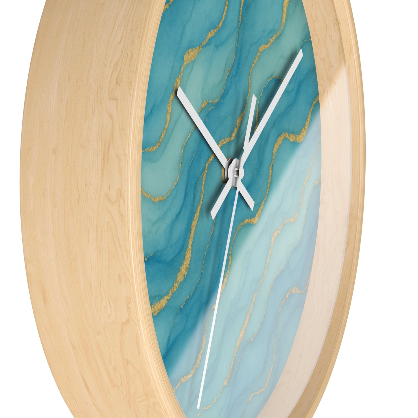 Marbled Flow Wall Clock – Aqua Vein