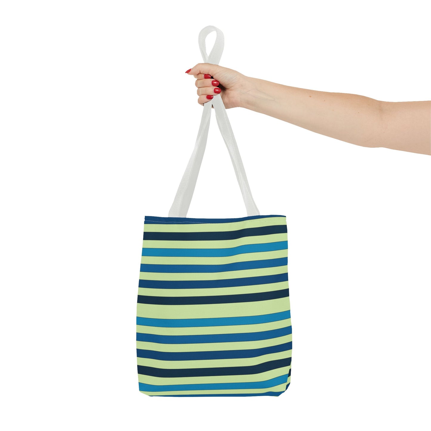 Green/Blue Ocean Breeze StripesTote Bag