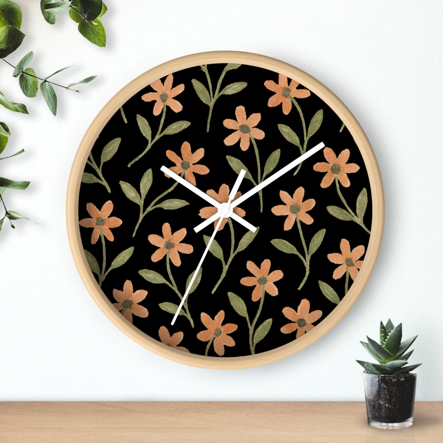 Meadow Bloom Wall Clock - Rose Glow