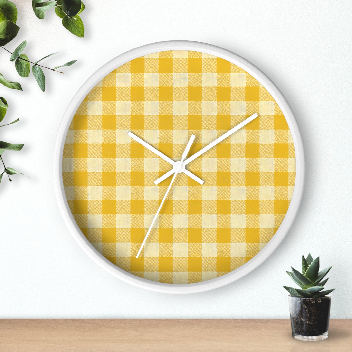 Heritage Check Wall Clock - Yellow