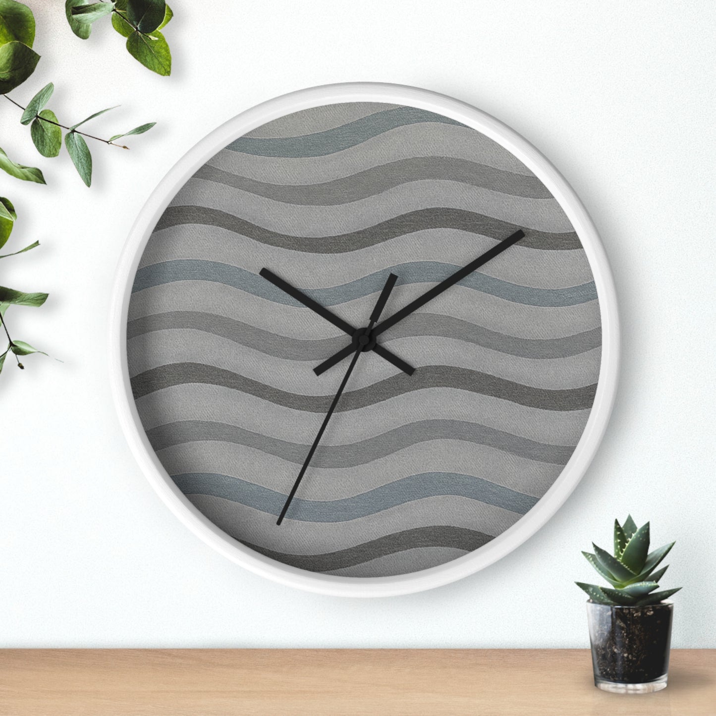 Wavy Stride Wall Clock - Onyx Wave
