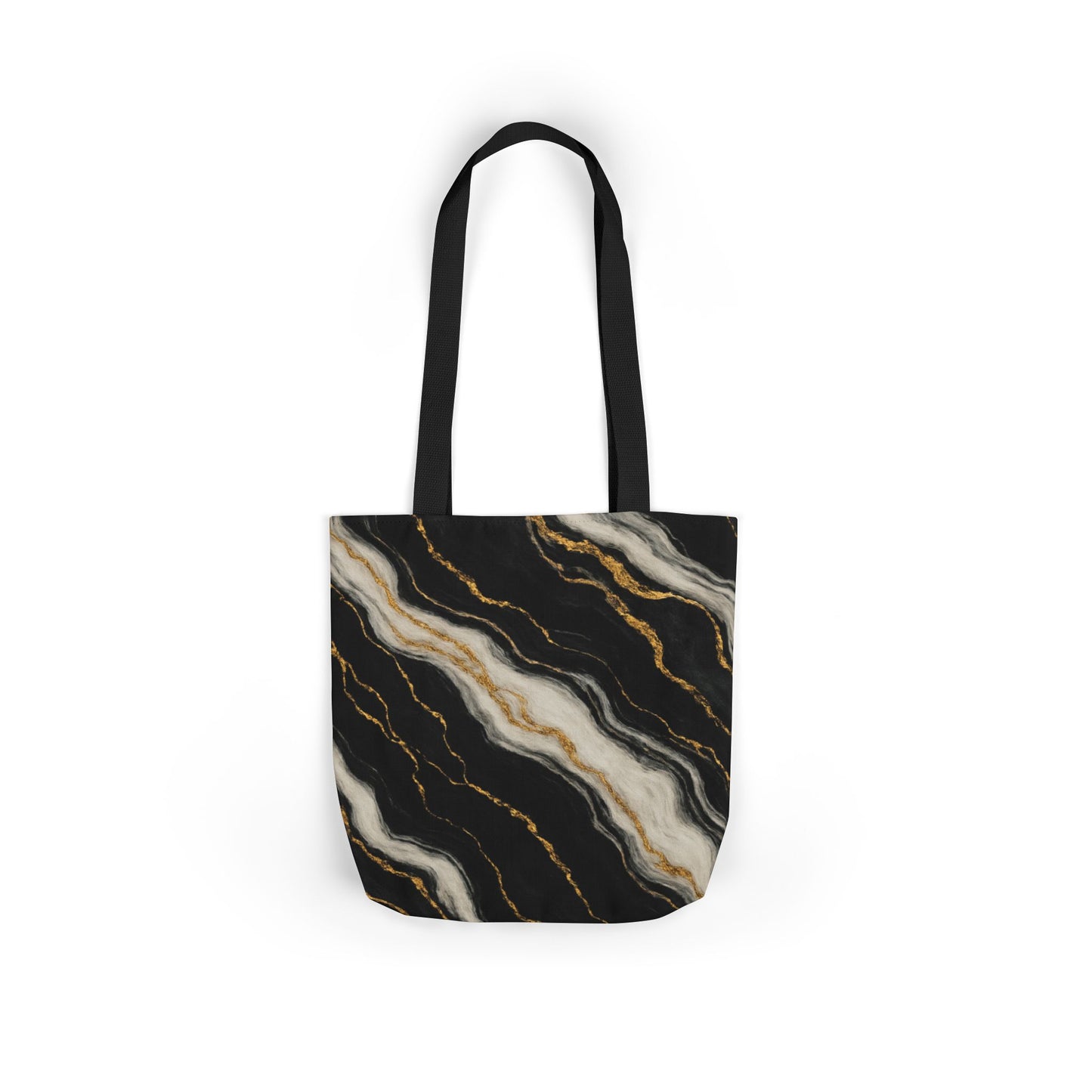 Midnight Marble Canvas Tote Bag with 5-Color Straps