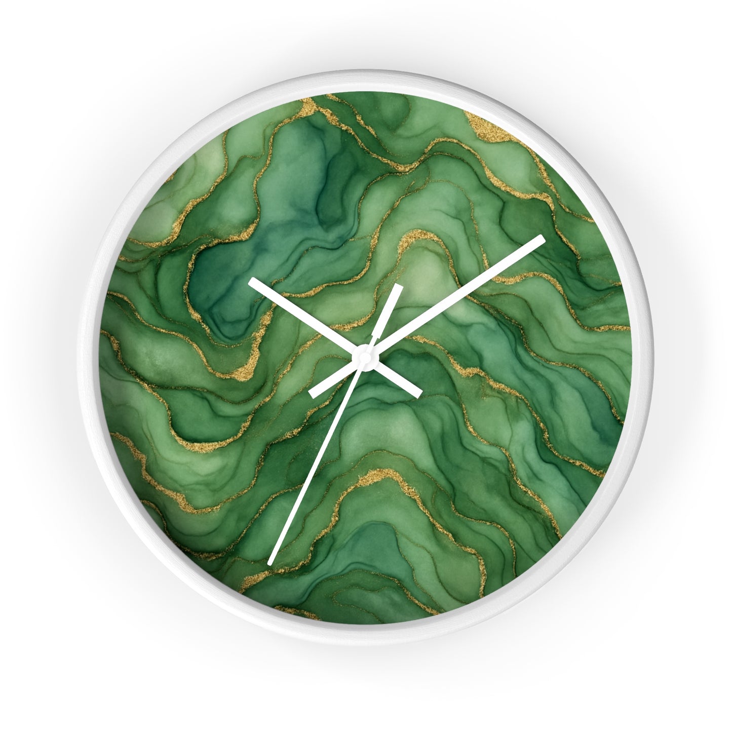 Marbled Flow Wall Clock – Verdant Layer
