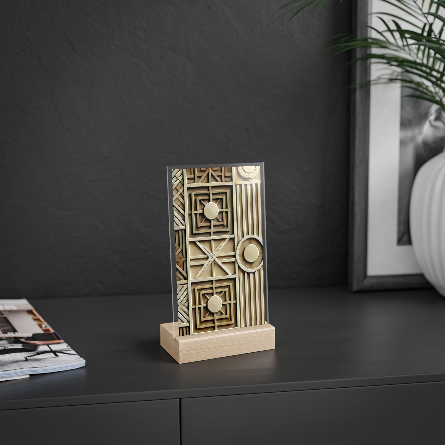 Acrylic Sign with Wooden Stand