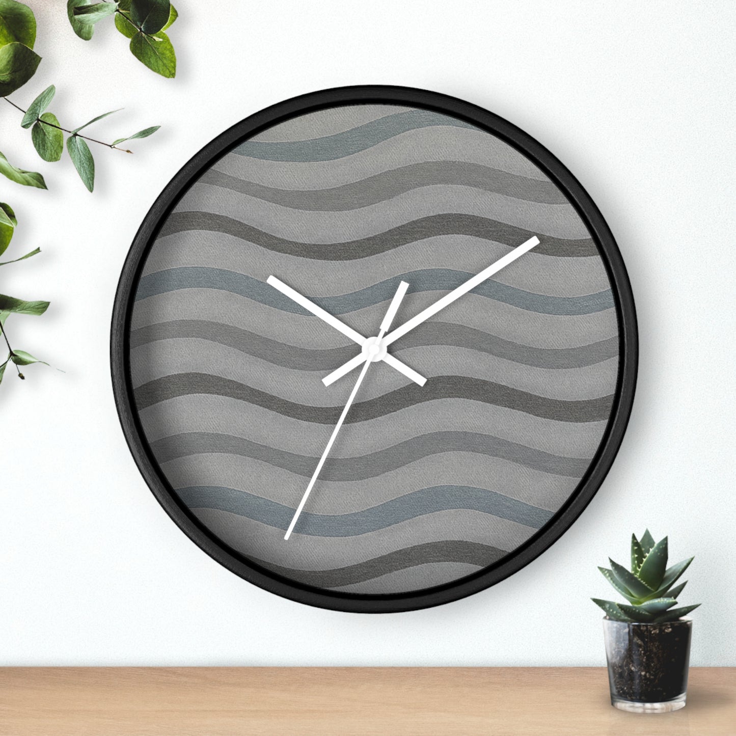 Wavy Stride Wall Clock - Onyx Wave