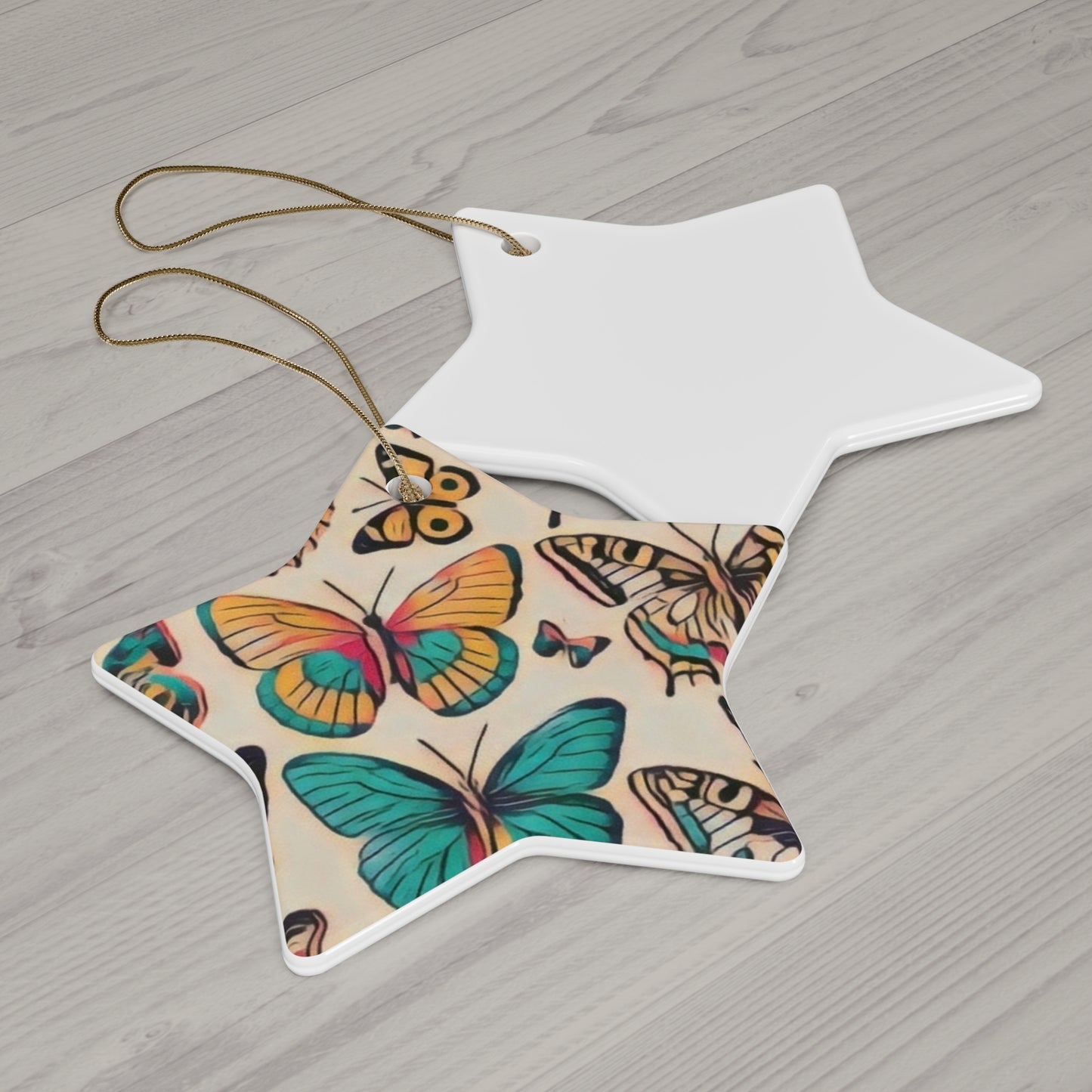 Butterfly Bliss Ceramic Ornament, 4 Shapes