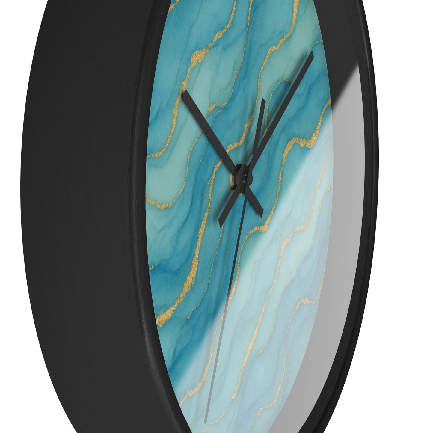 Marbled Flow Wall Clock – Aqua Vein