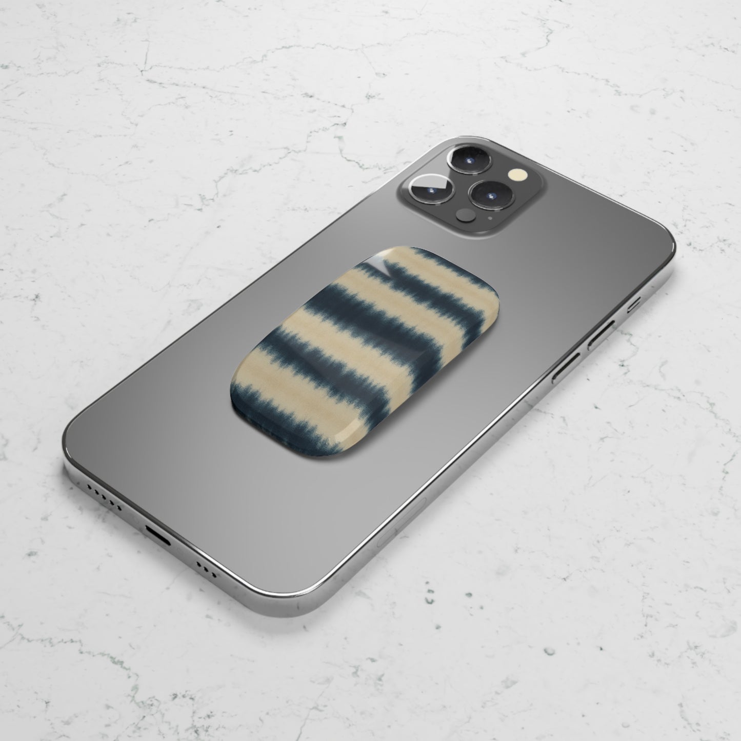 Indigo Tie-Dye Phone Grip – Click-On Stand & Easy Hold