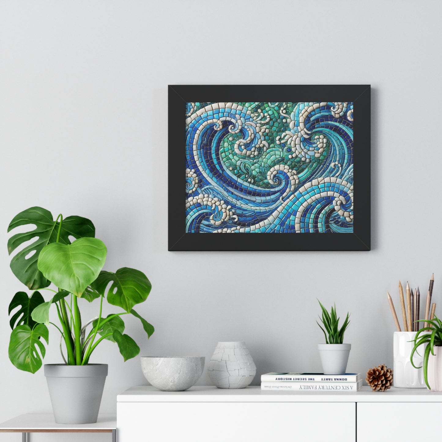 Ocean Waves Mosaic Framed Poster
