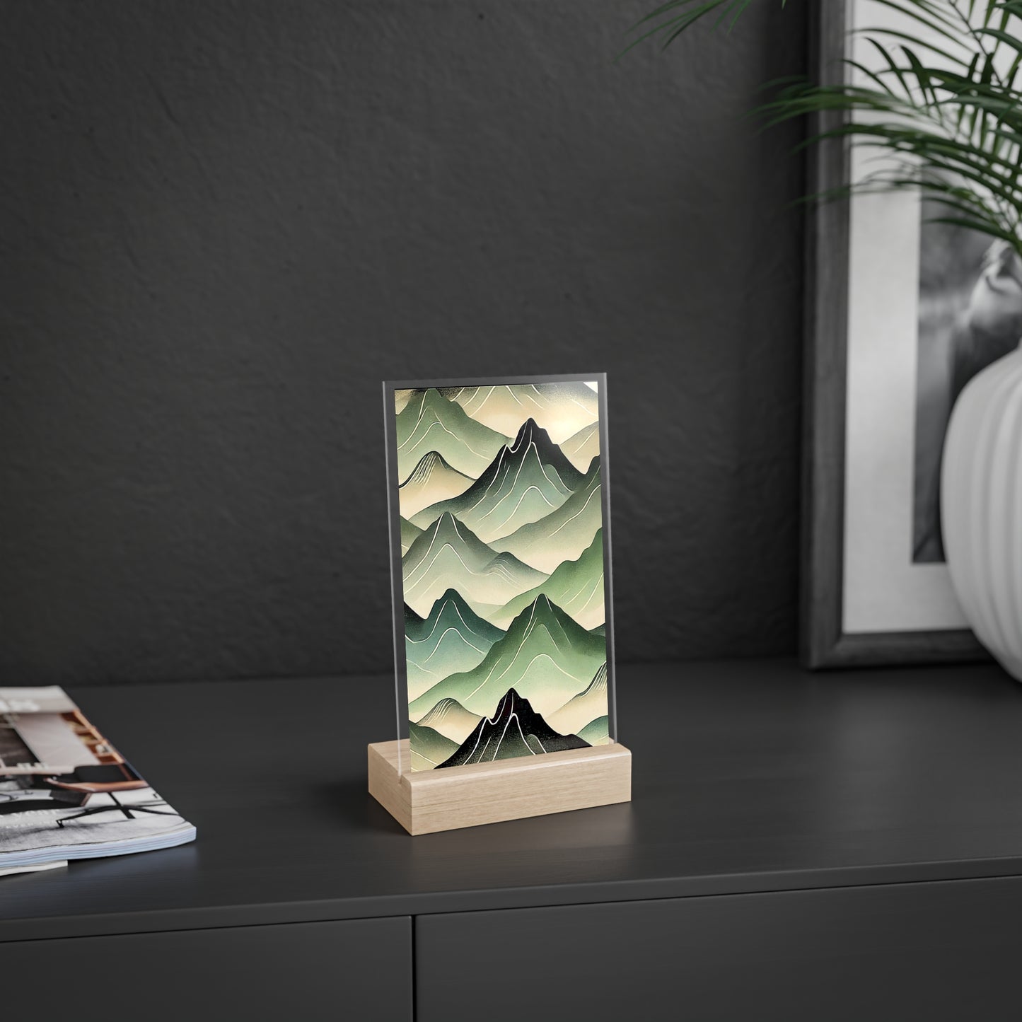 Acrylic Sign with Wooden Stand