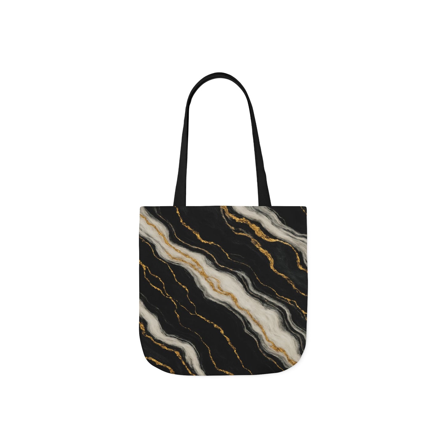 Midnight Marble Canvas Tote Bag with 5-Color Straps