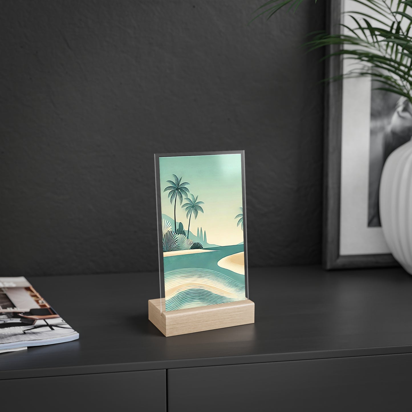 Acrylic Sign with Wooden Stand