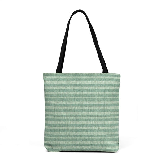 Field Stripe Green Woven Tote