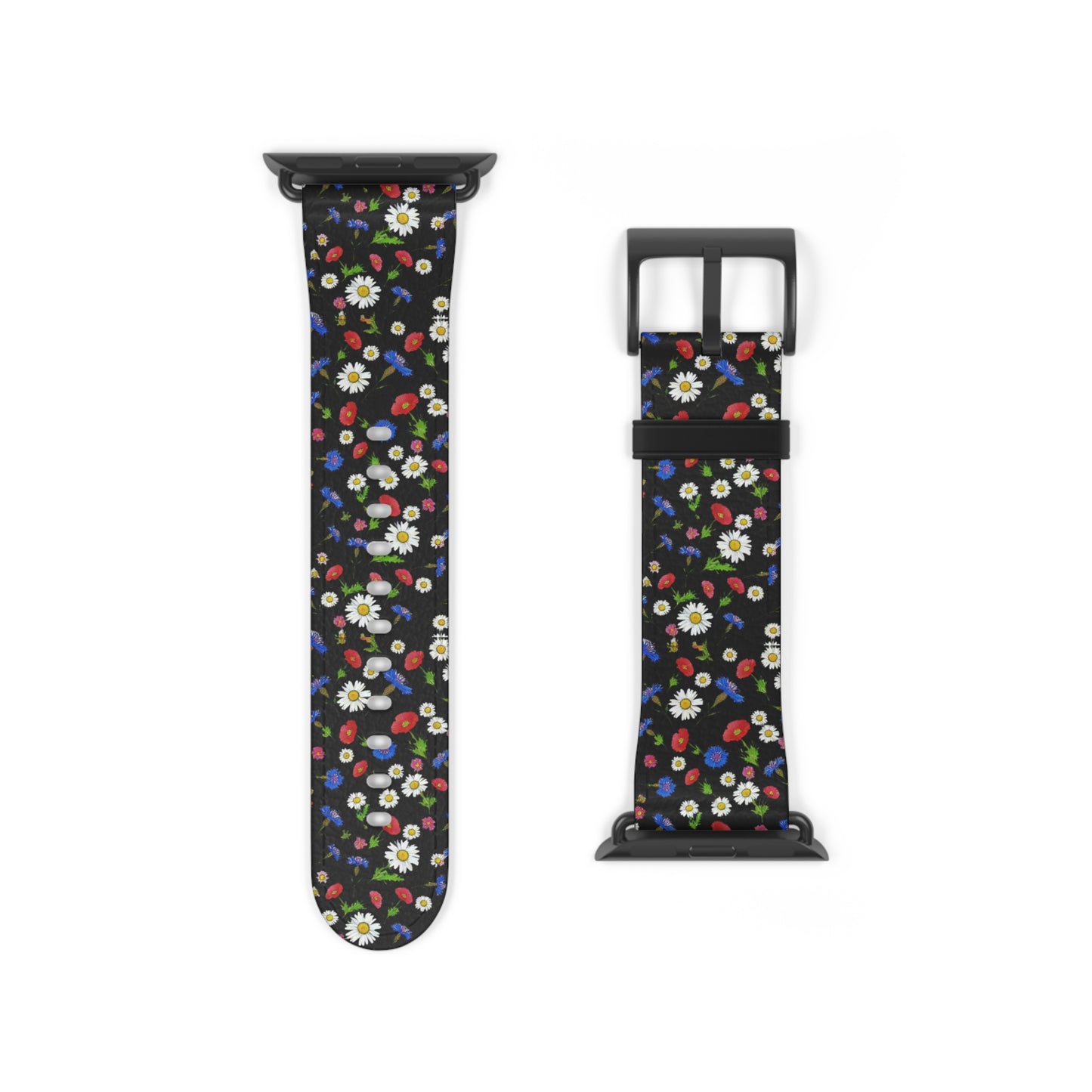 Floral Watch Band Black