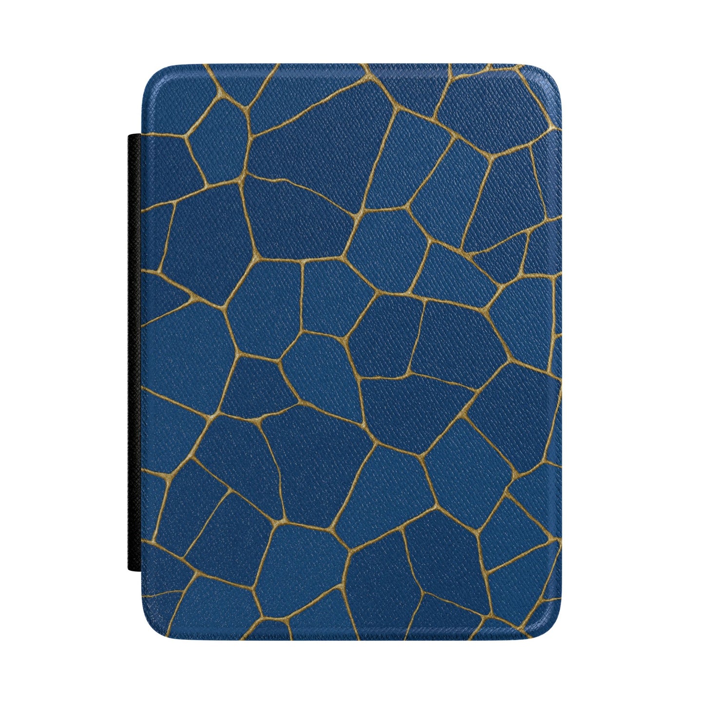 Blue Gold Mosaic Kindle Case — Geometric Protective Cover for E-Reader