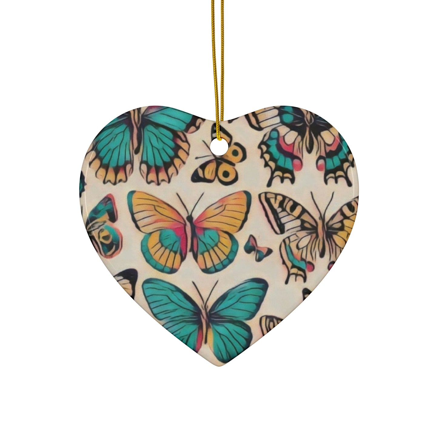 Butterfly Bliss Ceramic Ornament, 4 Shapes