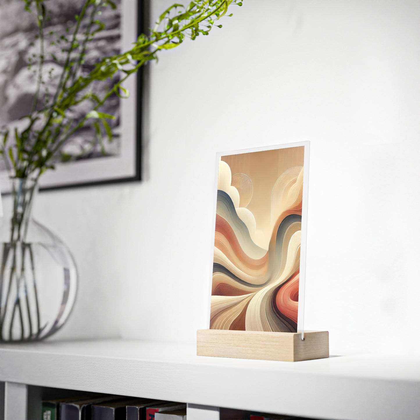 Acrylic Sign with Wooden Stand