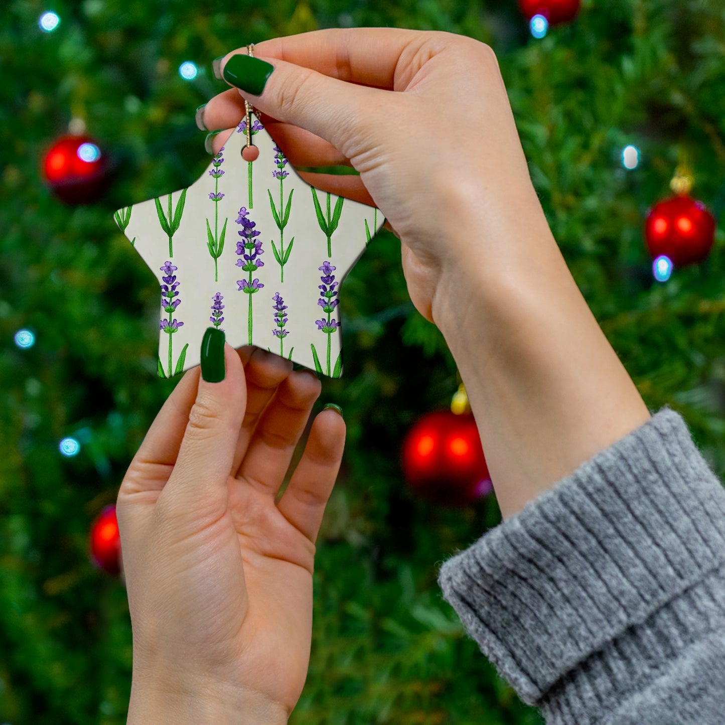 Lavender Calm Ceramic Ornament