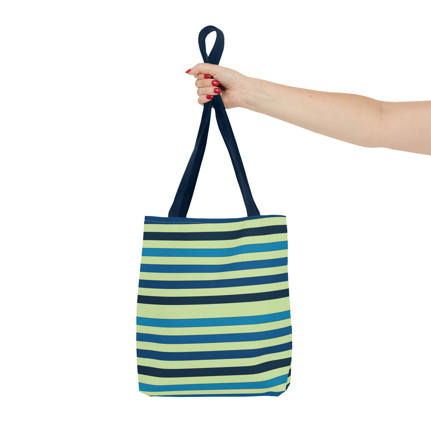 Green/Blue Ocean Breeze StripesTote Bag