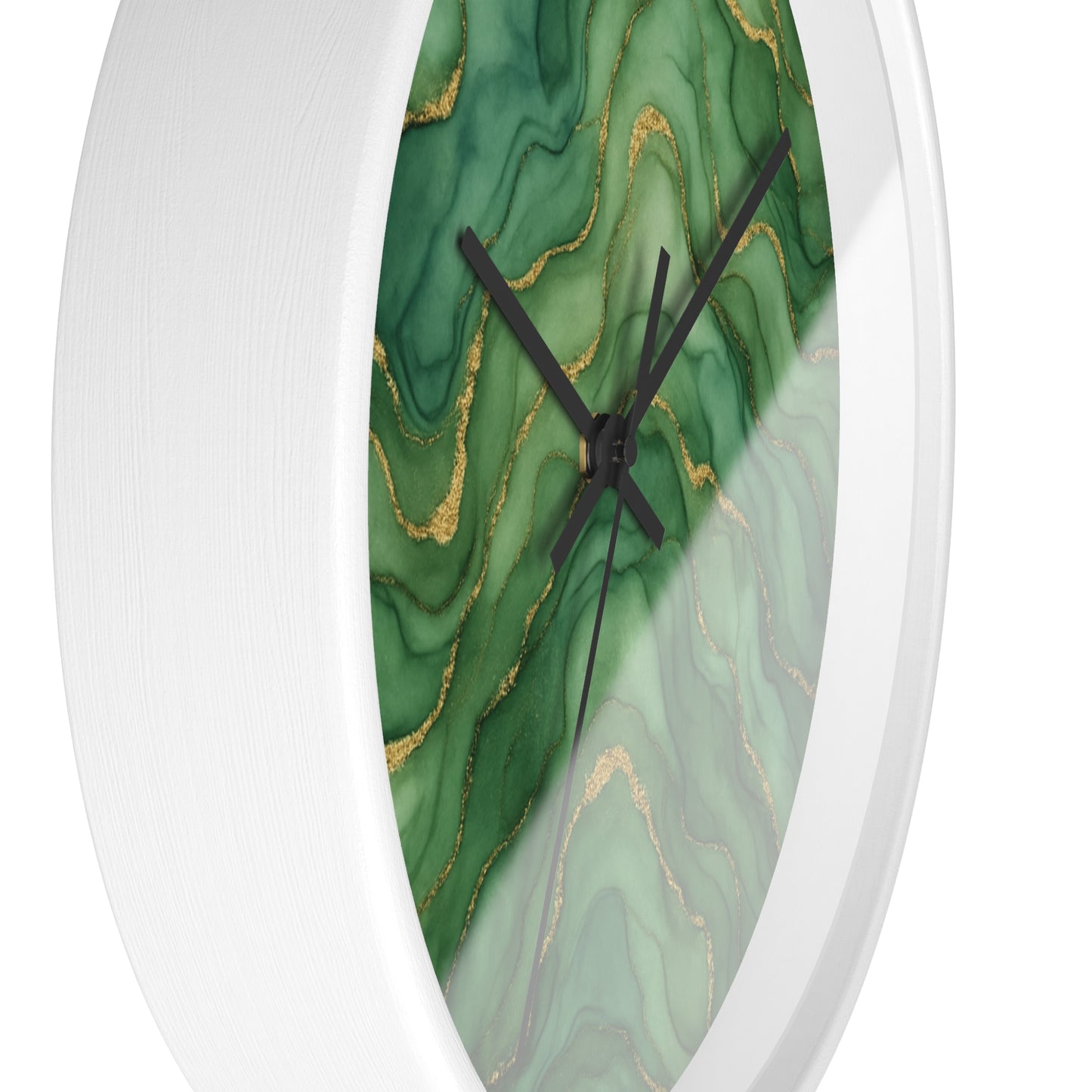 Marbled Flow Wall Clock – Verdant Layer