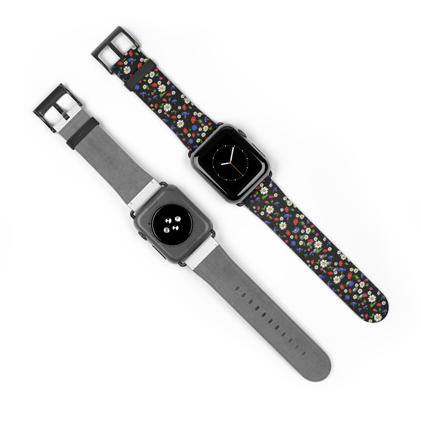 Floral Watch Band Black