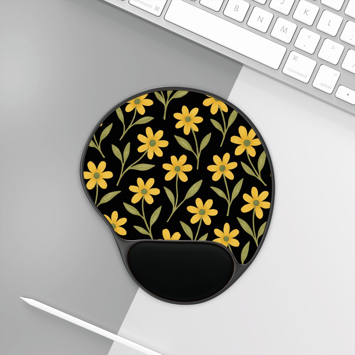 Floral Mouse Pad with Wrist Rest