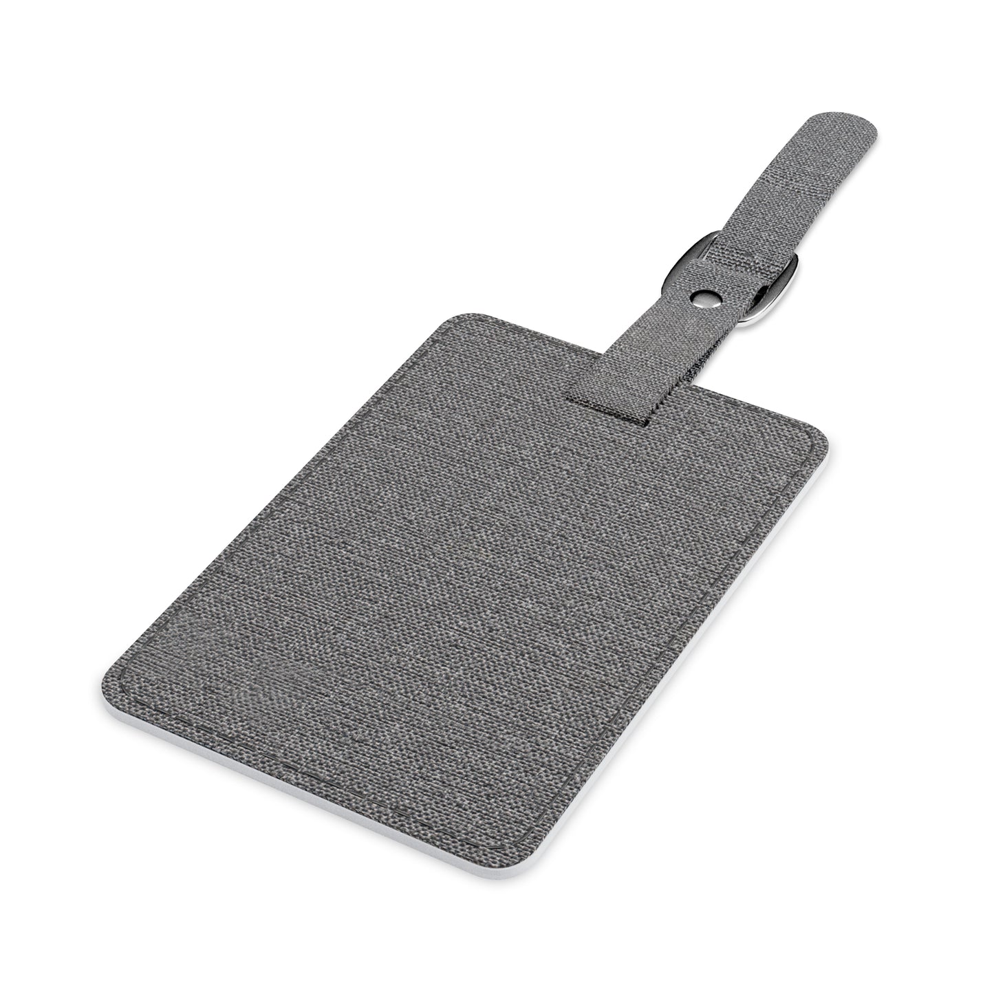 Blue Plaid Luggage Tag — Rectangular Saffiano Travel ID Tag