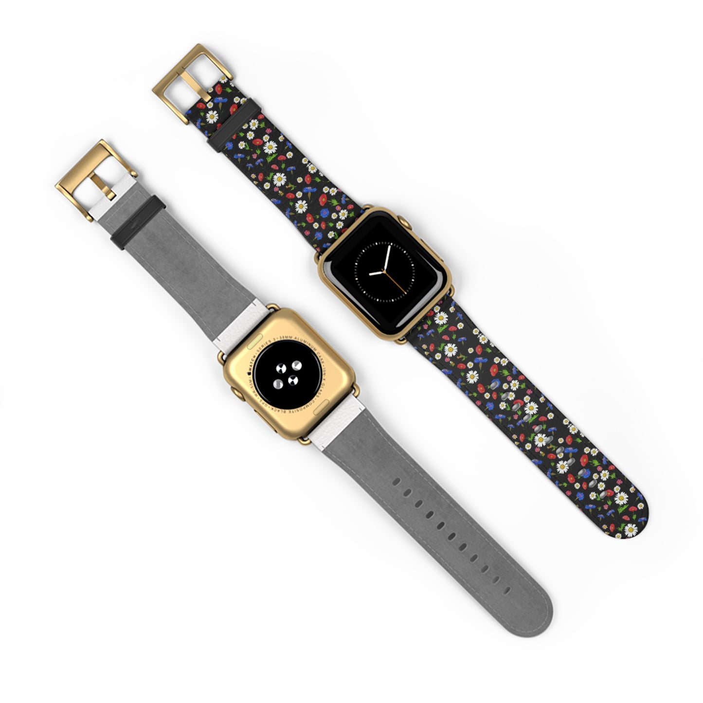 Floral Watch Band Black