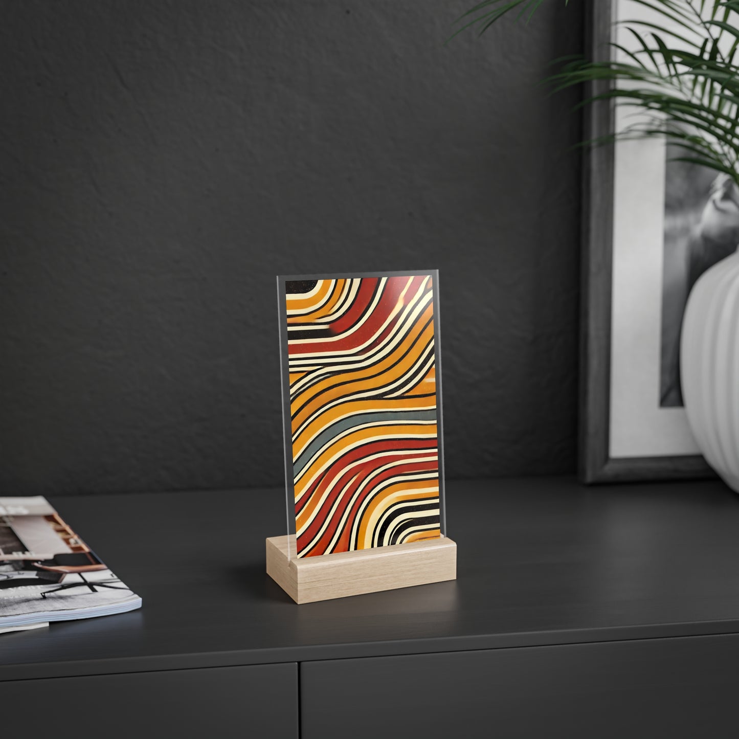 Acrylic Sign with Wooden Stand