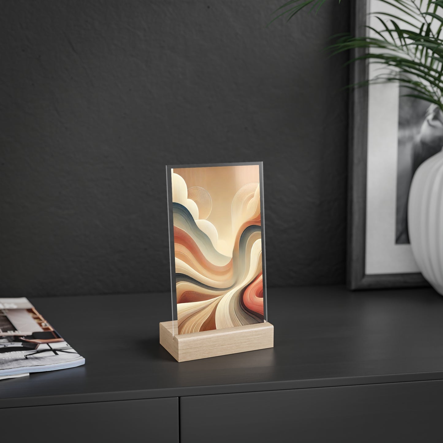 Acrylic Sign with Wooden Stand