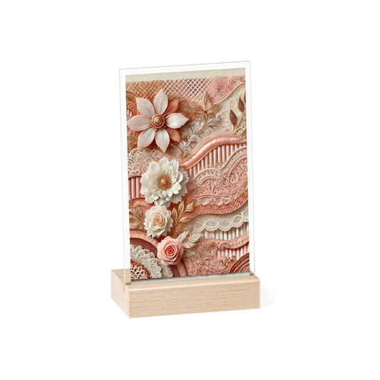 Acrylic Sign with Wooden Stand