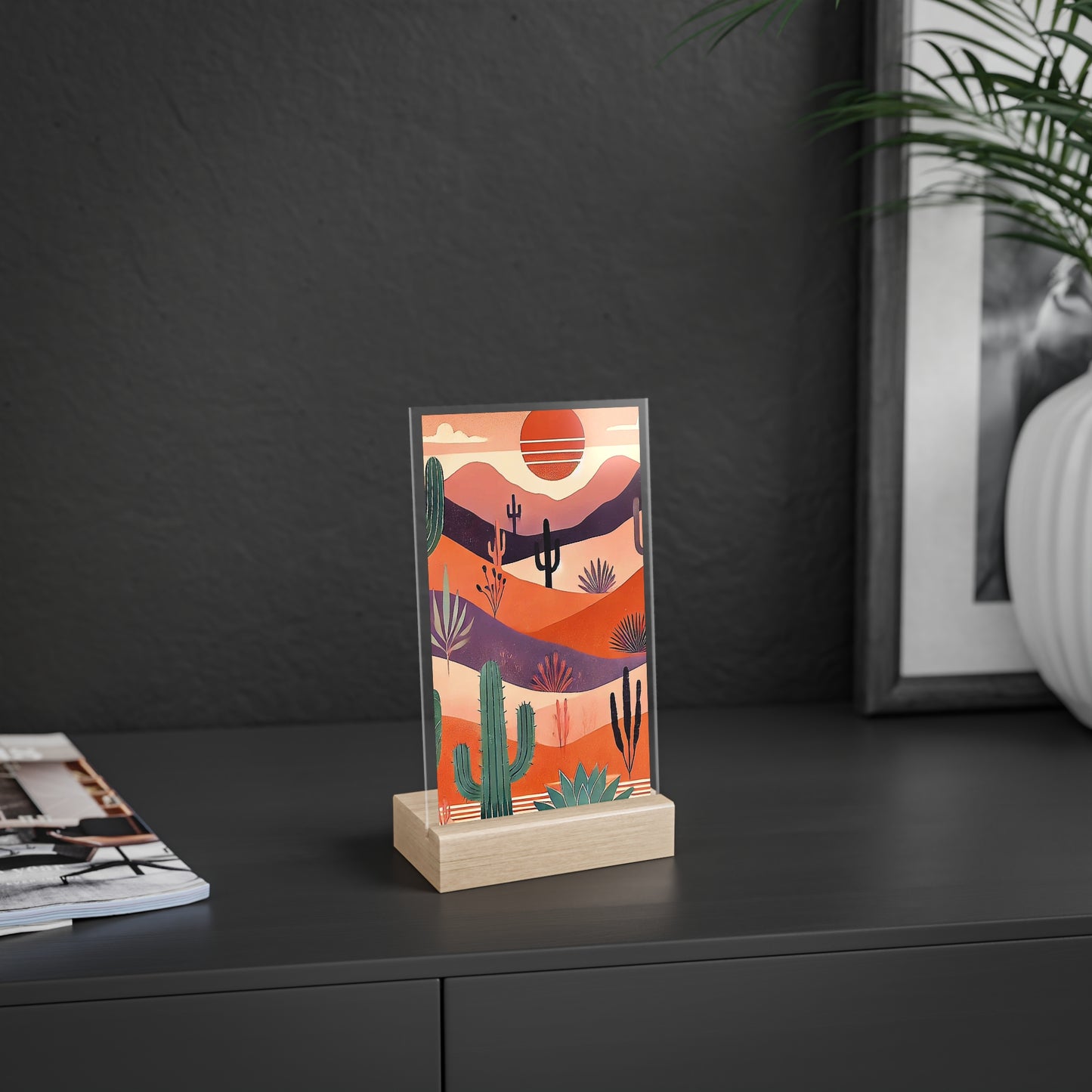 Acrylic Sign with Wooden Stand