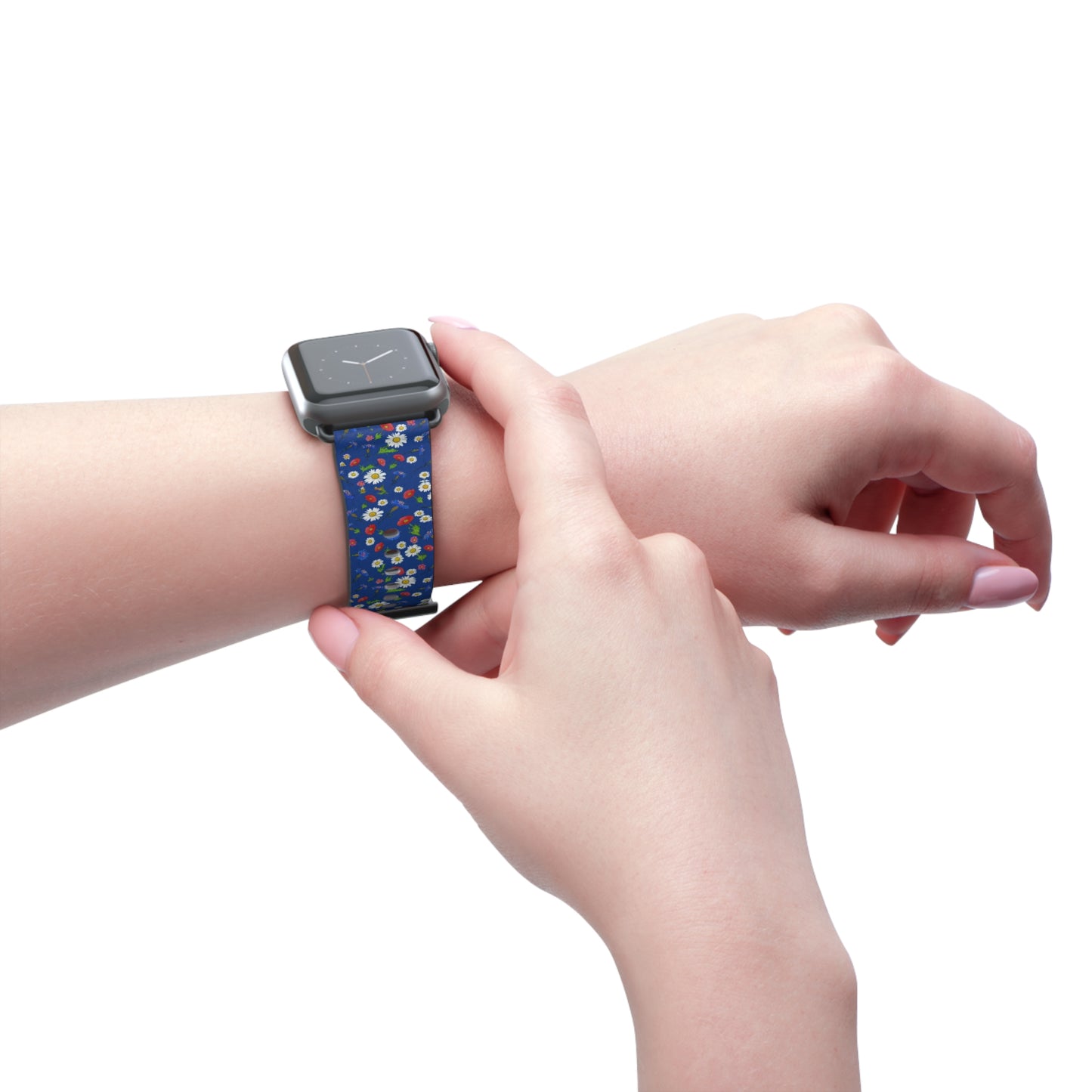 Floral Watch Band Blue