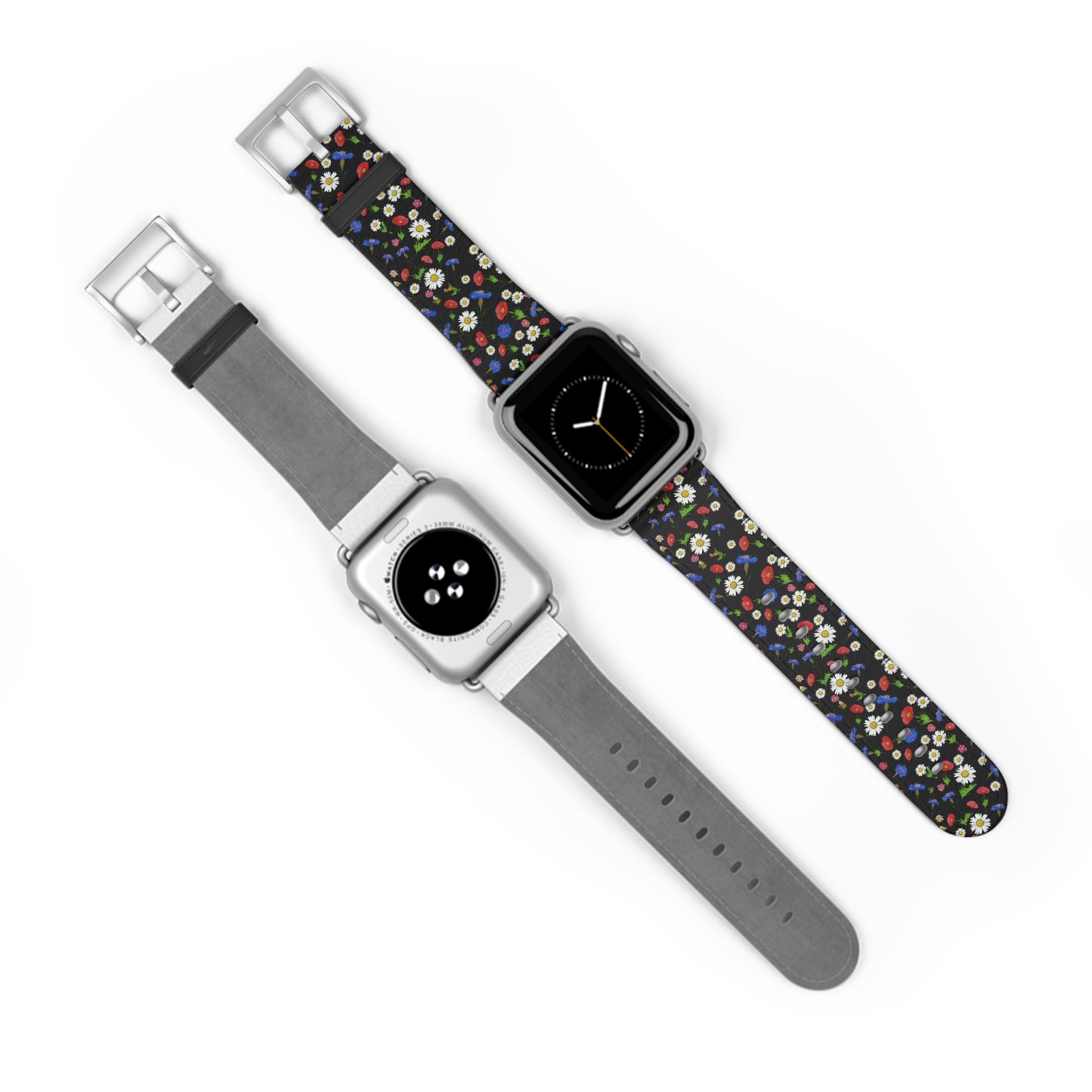 Floral Watch Band Black