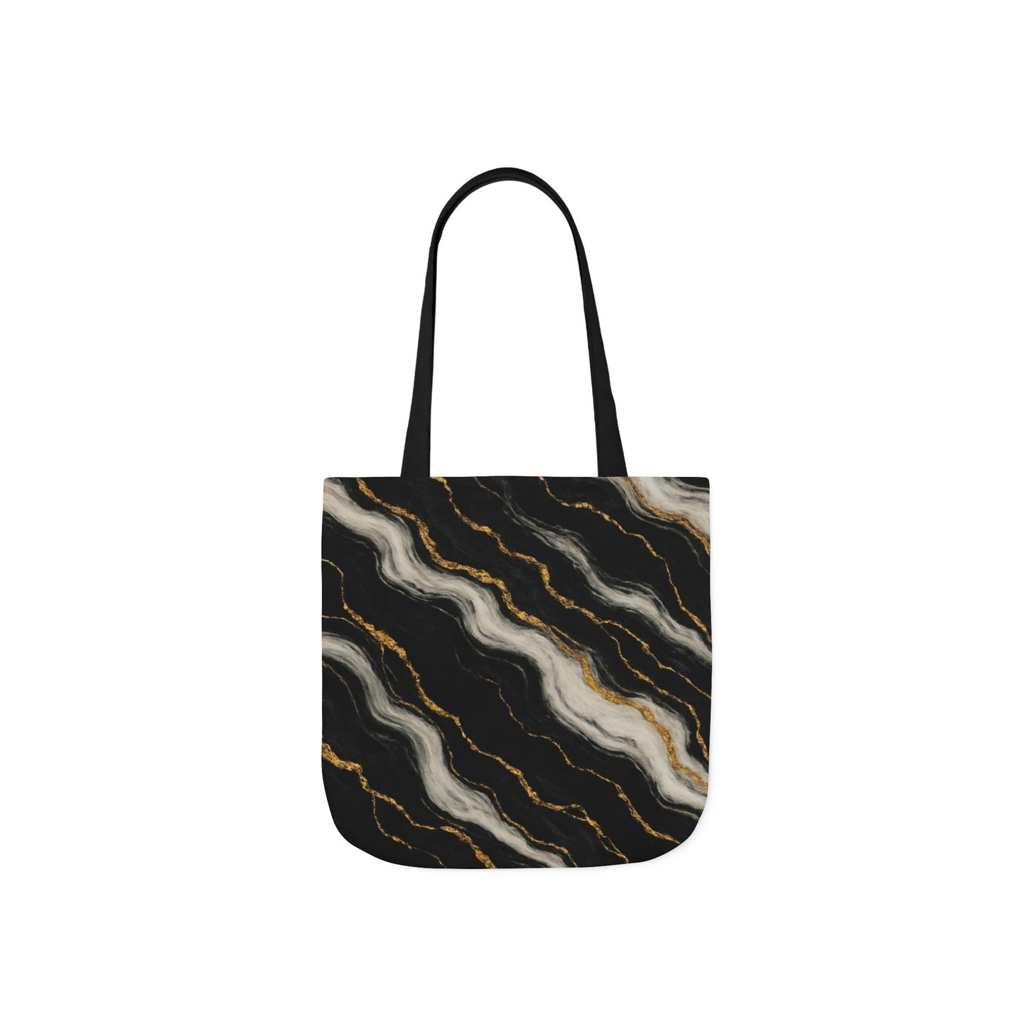 Midnight Marble Canvas Tote Bag with 5-Color Straps