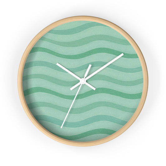 Wavy Stride Wall Clock - Green Meadow