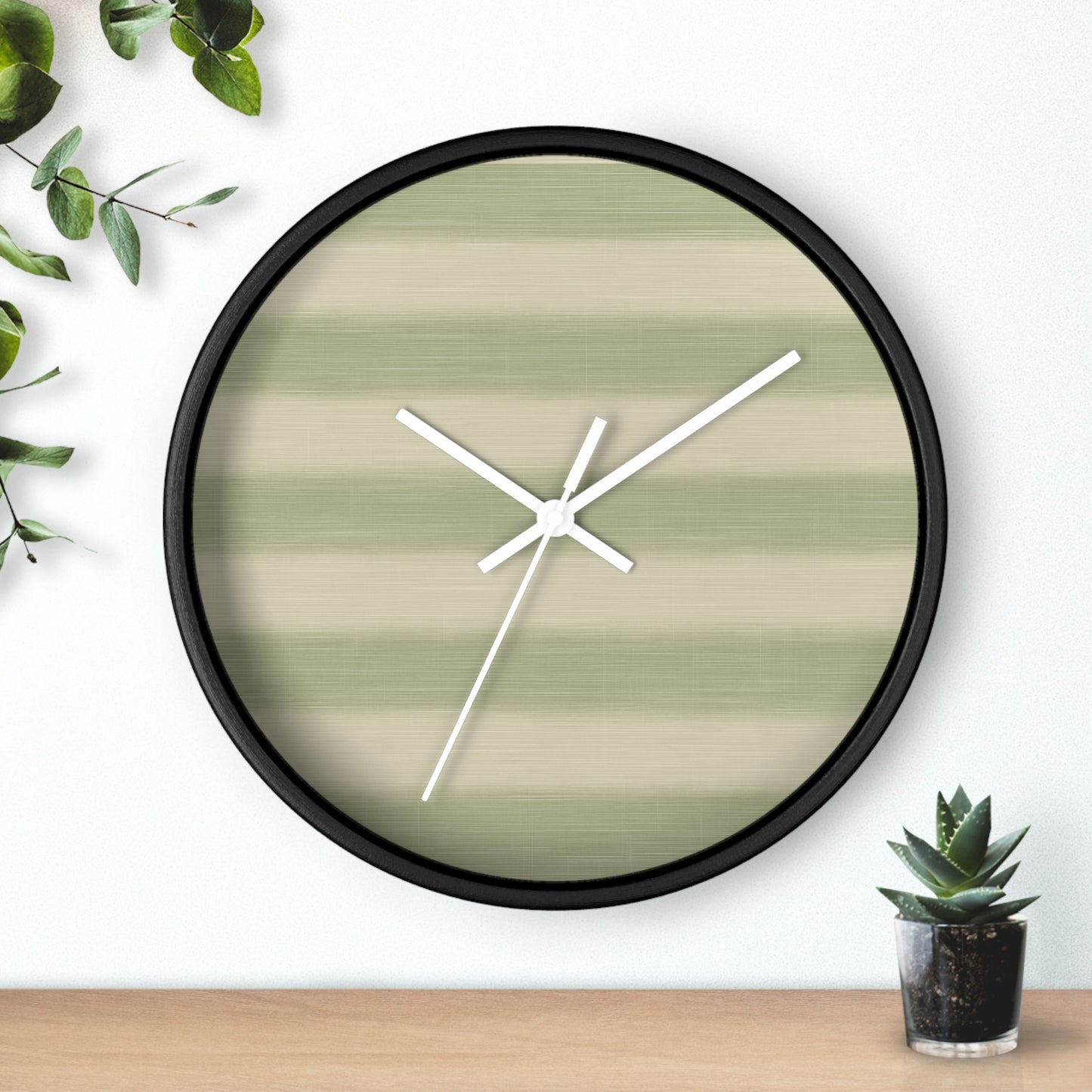 Loom Light Stripes Wall Clock – Sage Fade