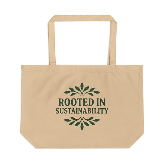Rooted in Sustainability Large Tote Bag - Eco Statement Series by Palette & Grove