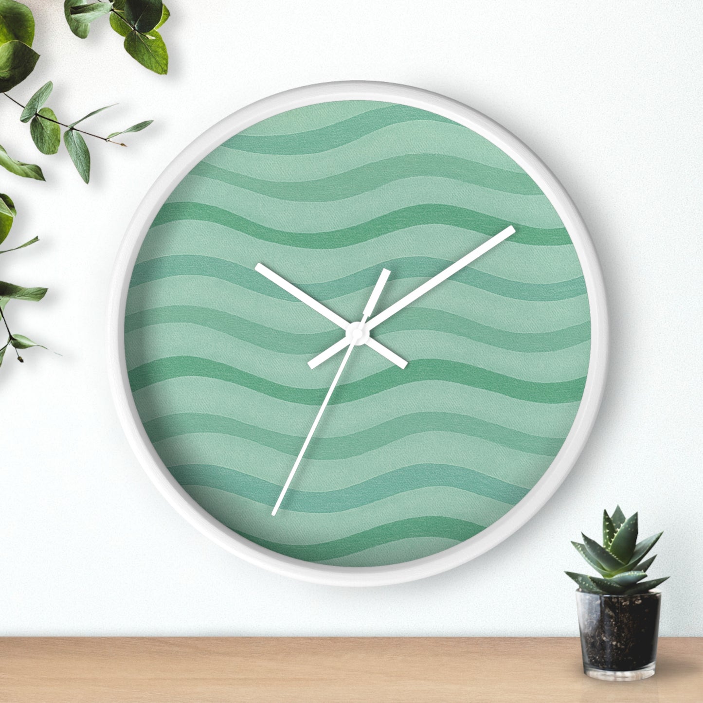 Wavy Stride Wall Clock - Green Meadow