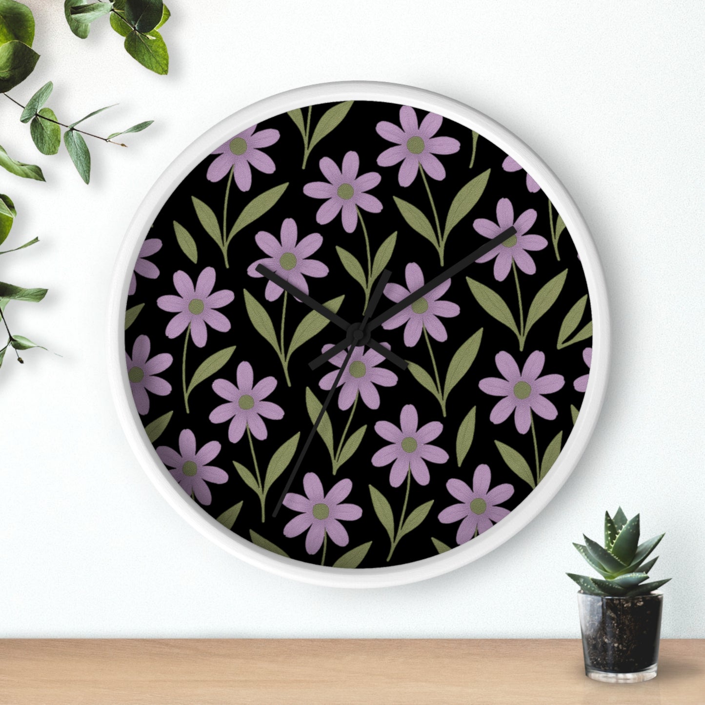 Meadow Bloom Wall Clock - Lavender