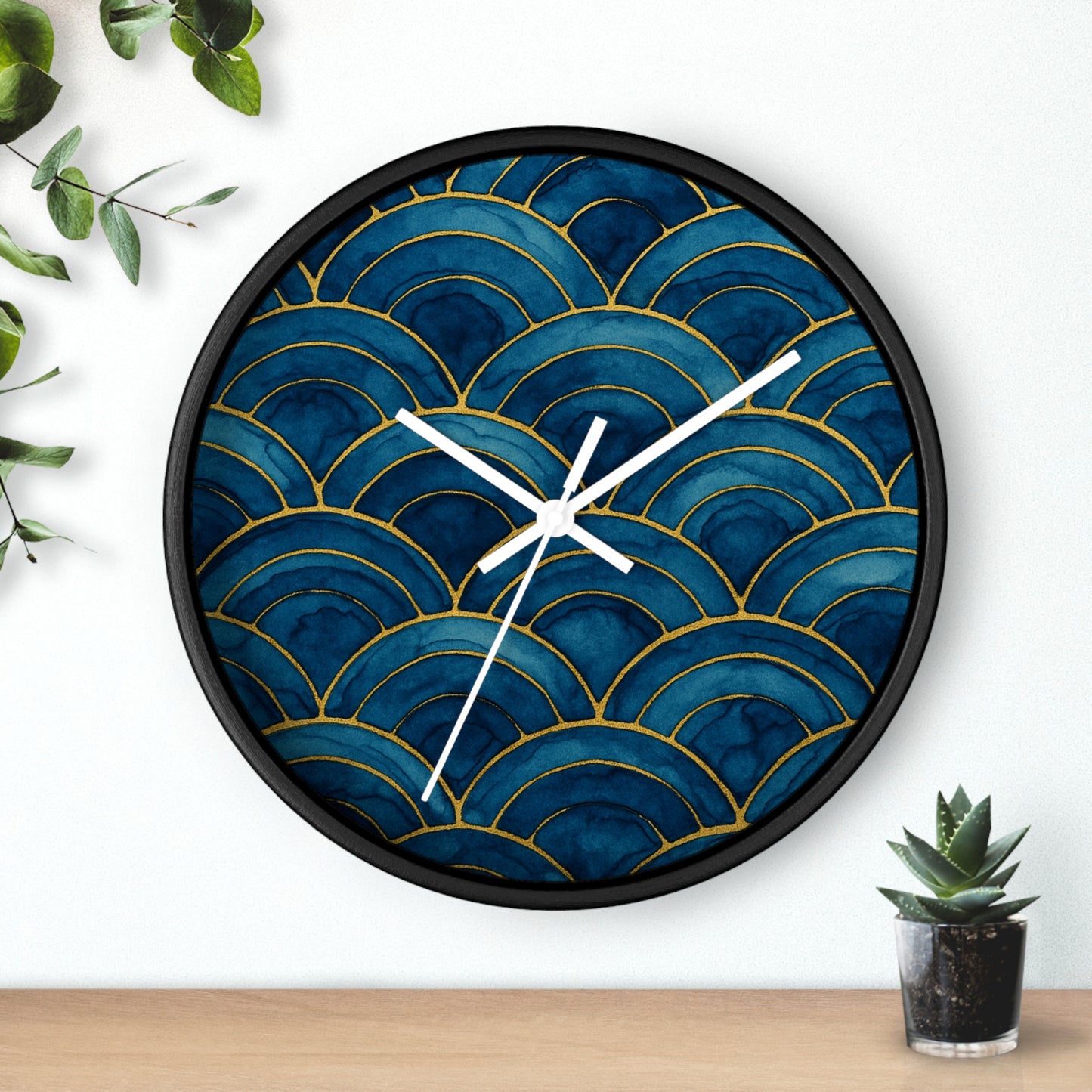 Indigo Fanwaves Wall Clock