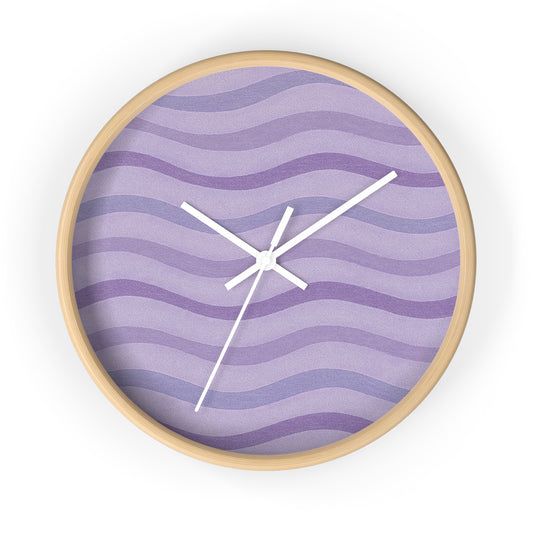Wavy Stride Wall Clock - Lavender Dusk